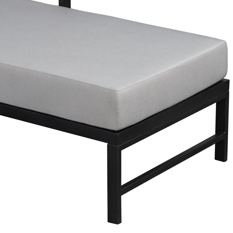 U_style Outdoor L-Shaped Sofa with Iron Frame and Ultra-Thick Cushions by HouseOfZazla