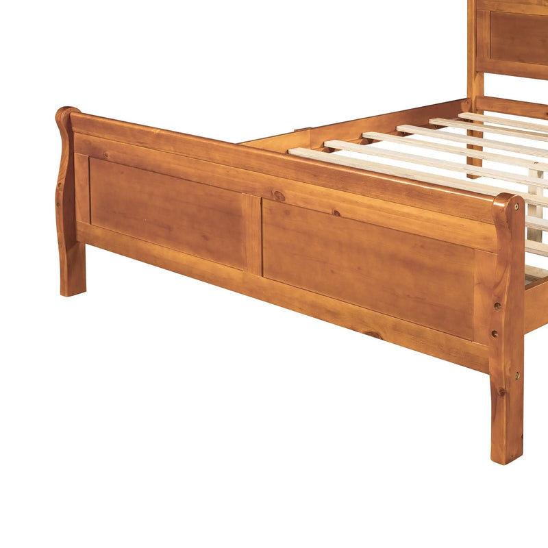 Platform Bed Frame Mattress Foundation Sleigh Bed With Headboard / Footboard / Wood Slat Suppor by HouseOfZazla