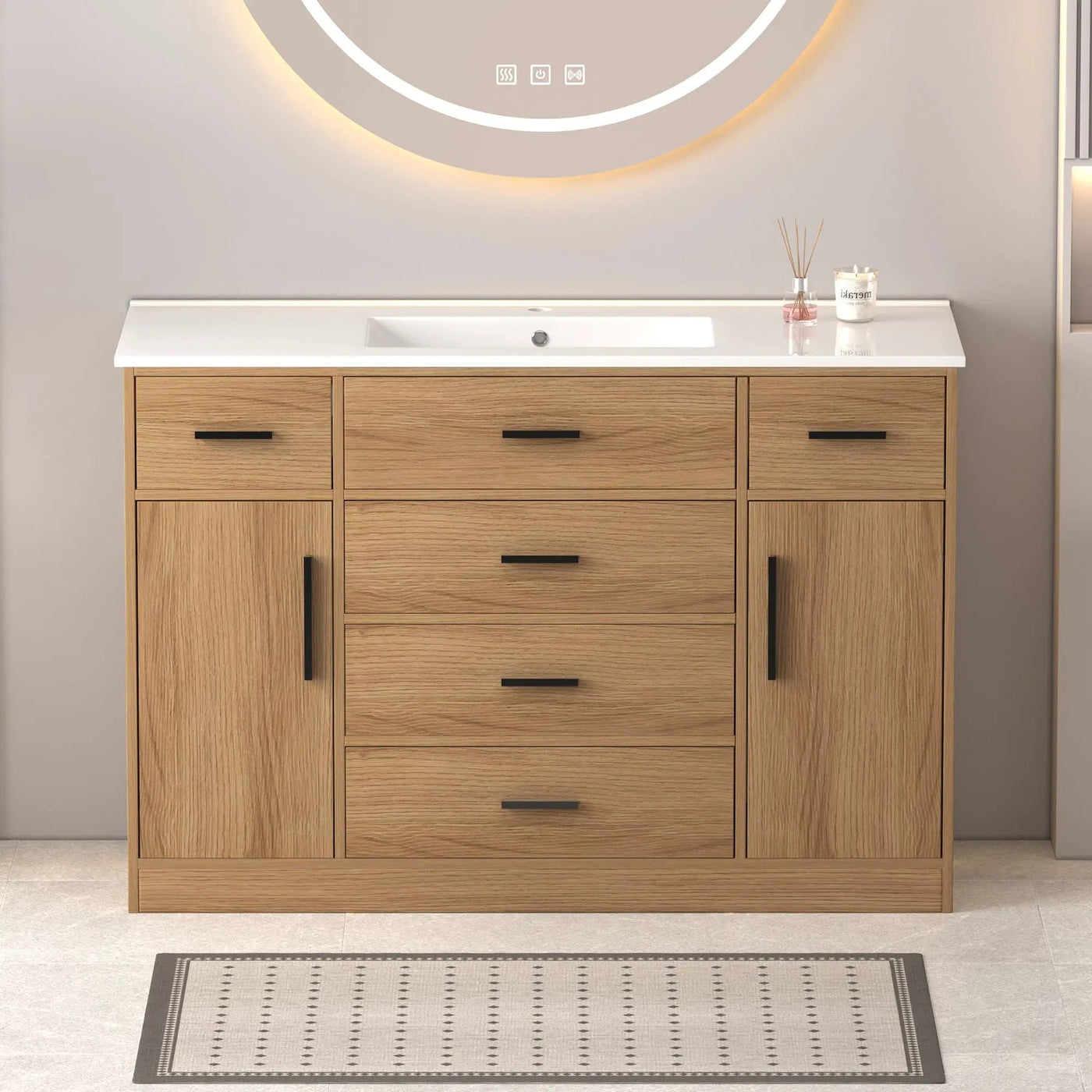 Bathroom Vanity With Abundant Storage 2 Soft Close Doors And 6 Drawers by Unique Piece Furniture