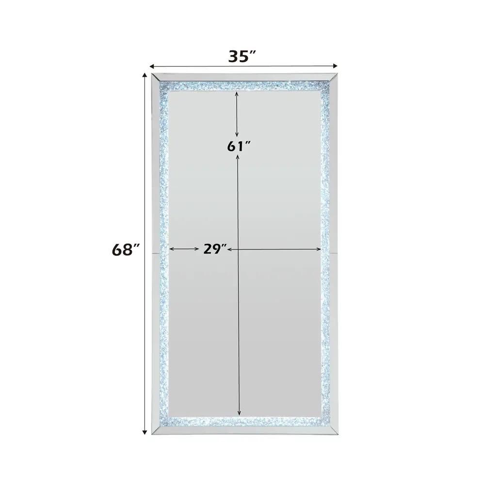 Noralie - Floor Mirror - Faux Diamonds & Mirrored by Unique Piece Furniture