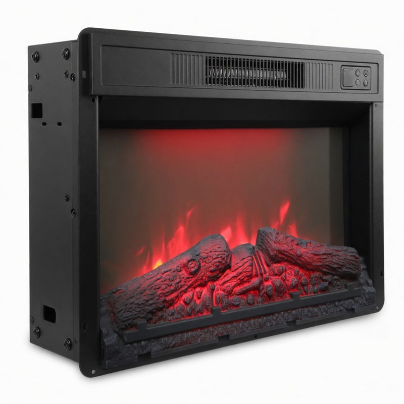 Electric Fireplace Insert Heater With Multicolor Flames, Remote Control - Black by HouseOfZazla