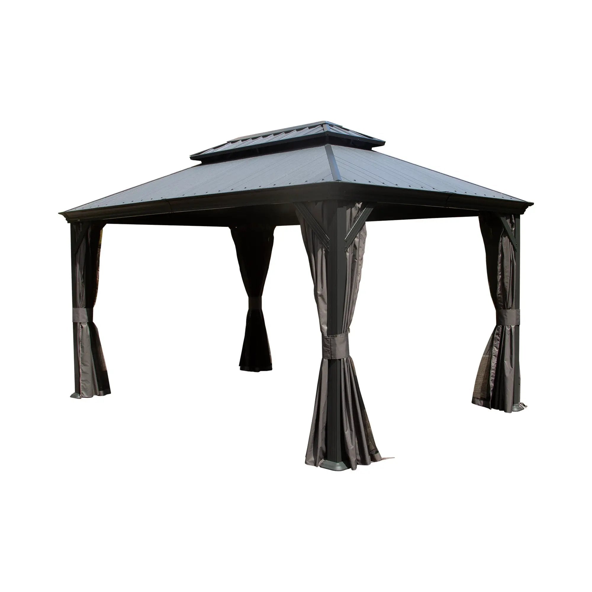12'x16' Hardtop Gazebo with Resin Roof and Drainage Gutters by HouseOfZazla