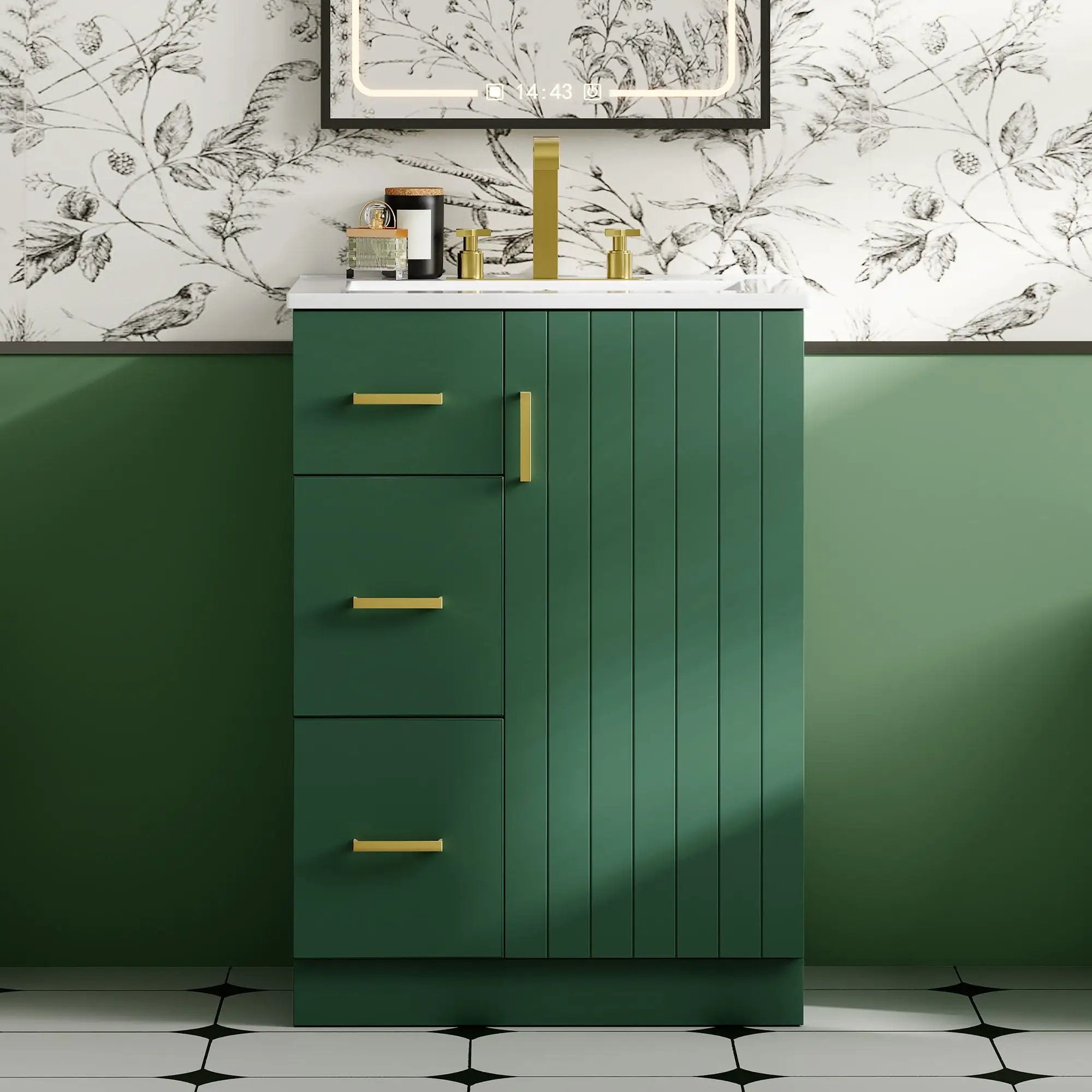 Bathroom Vanity With Under Mount Sink, 2 Drawers And Soft Closing Door by Unique Piece Furniture