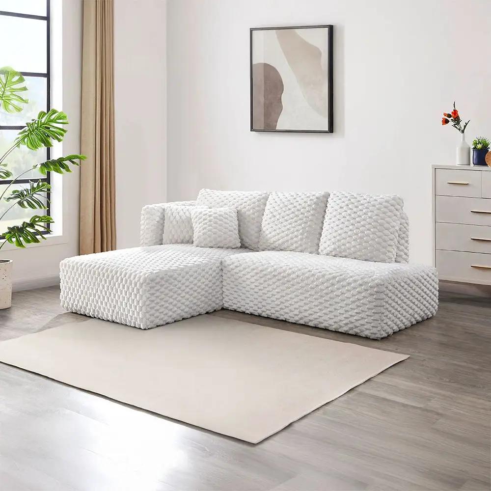 Manya - Sectional Sofa - Ivory Corduroy by Unique Piece Furniture