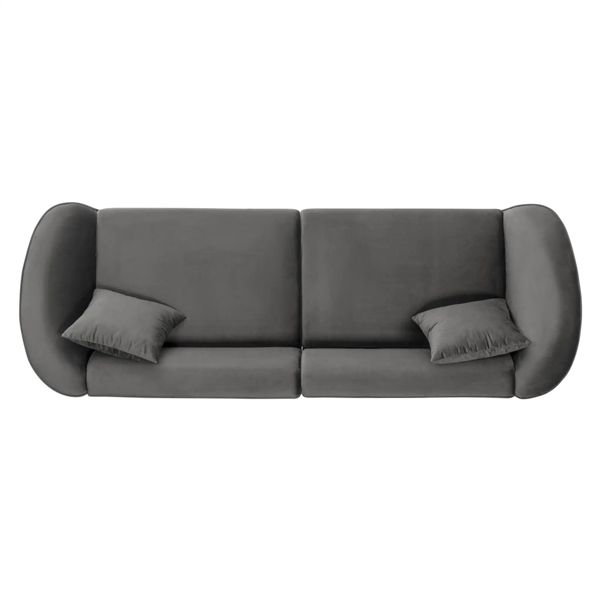 87" Curved Contemporary Sofa in Gray by HouseOfZazla
