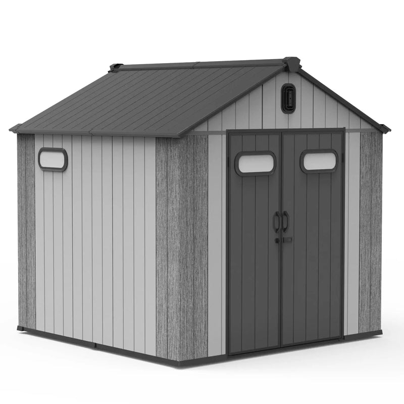 8x8FT Resin Outdoor Storage Shed with Lockable Door by HouseOfZazla
