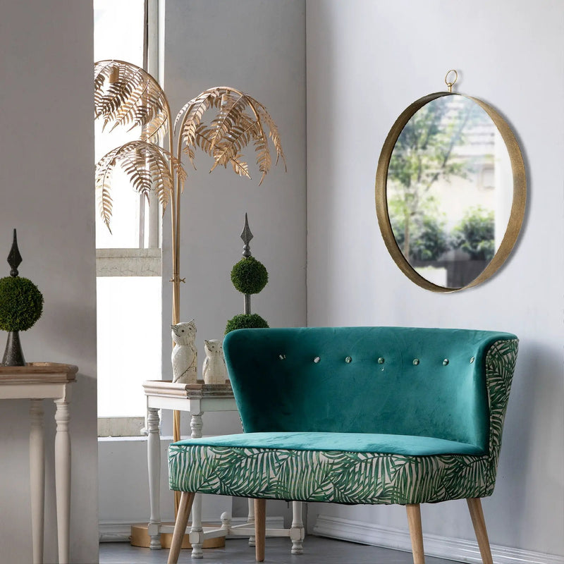 Round Mirror, Circle Mirror With Iron Frame For Living Room Bedroom Vanity Entryway, Hallway by Unique Piece Furniture