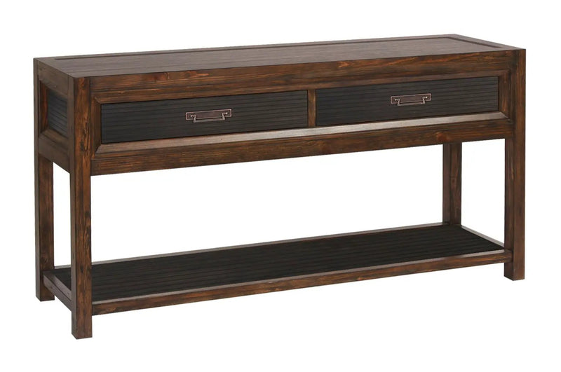 2 Drawer Sofa Table, 2 Tone - Brown by HouseOfZazla