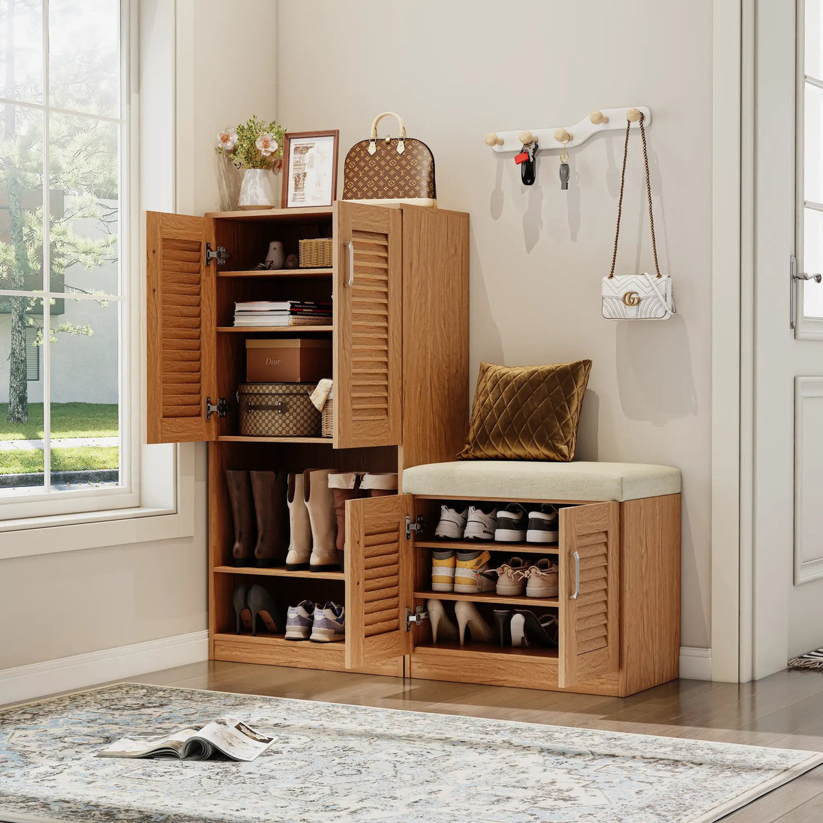 Multi Functional Shoe Storage Cabinet with Bench by HouseOfZazla