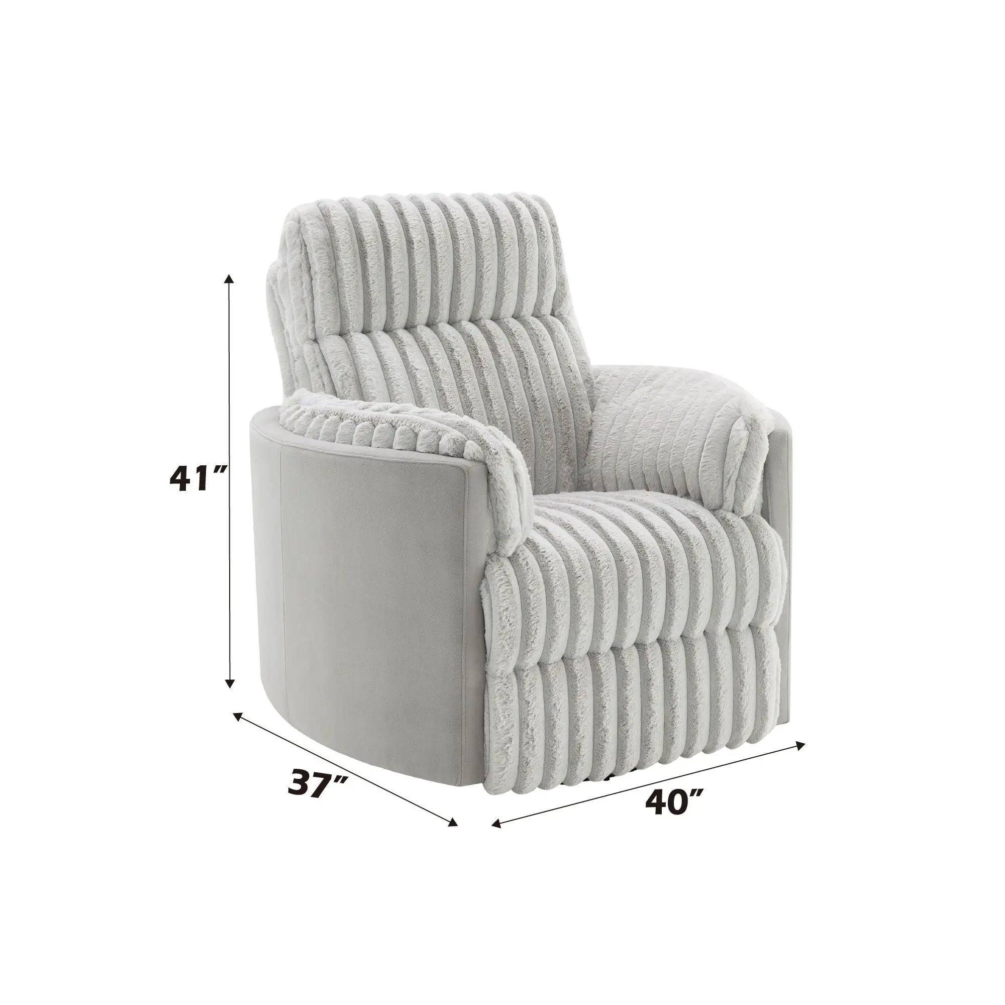 Emee - Corduroy Glider Recliner With Swivel - Gray by Unique Piece Furniture
