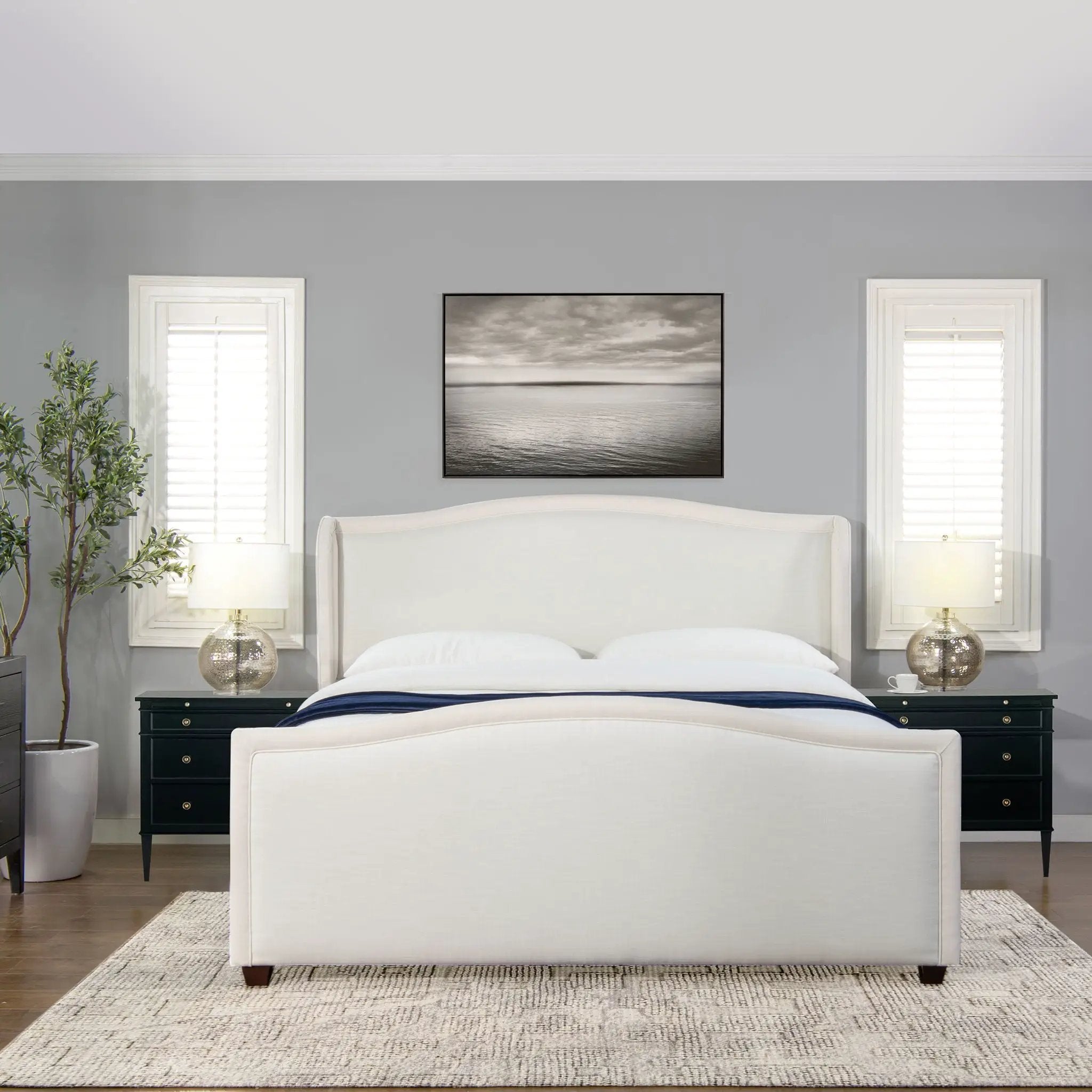 Carmen - Upholstered Wingback Panel Bed Frame by HouseOfZazla