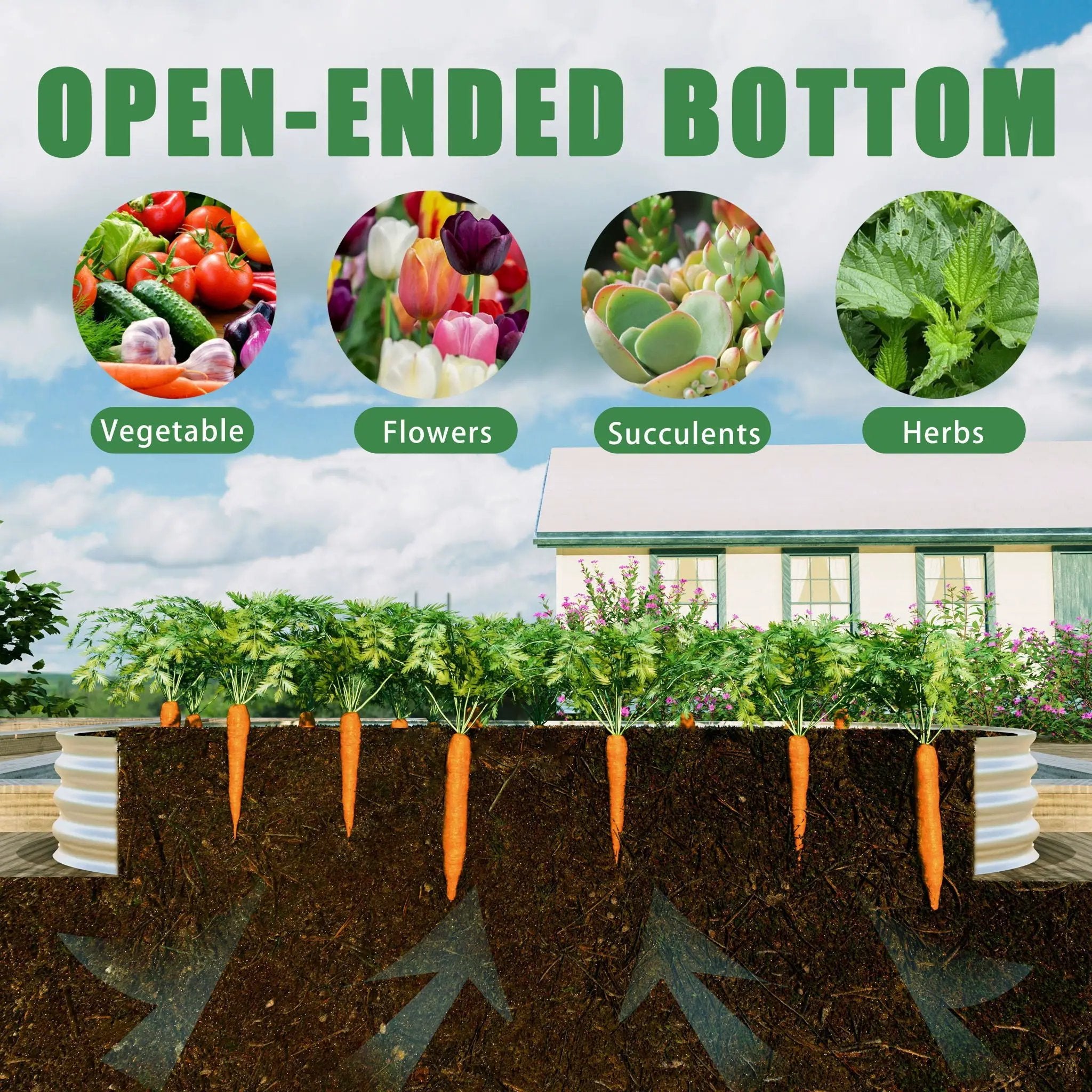 Heavy Duty Galvanized Raised Garden Bed Kit For Vegetables, Flowers & Herbs by HouseOfZazla