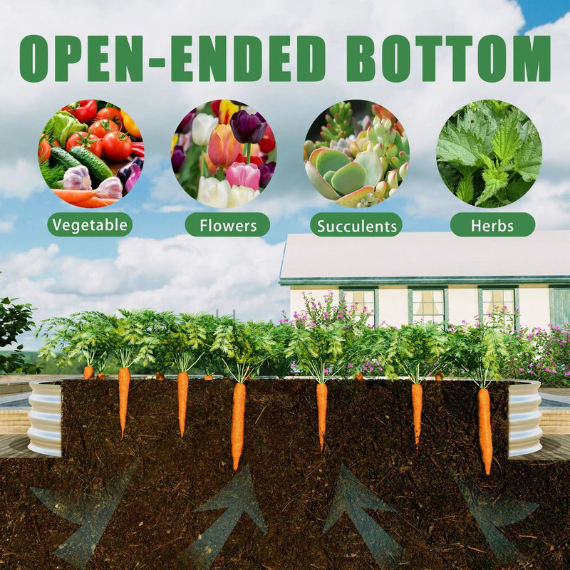 Heavy Duty Galvanized Raised Garden Bed Kit For Vegetables, Flowers & Herbs by HouseOfZazla
