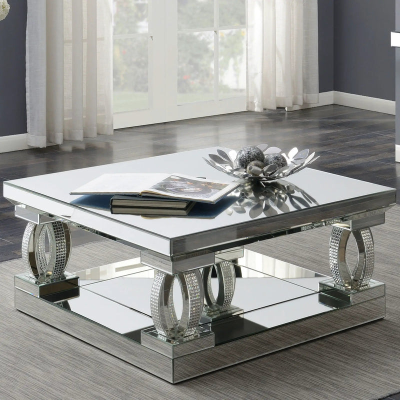 Shannon - Square Coffee Table - Silver by HouseOfZazla