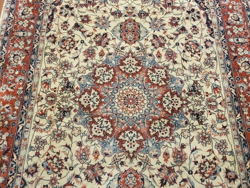 4' X 6' Handmade Ultra Fine Chinese Floral Oriental Wool Rug Hand Knotted Beige by Jewel Rugs
