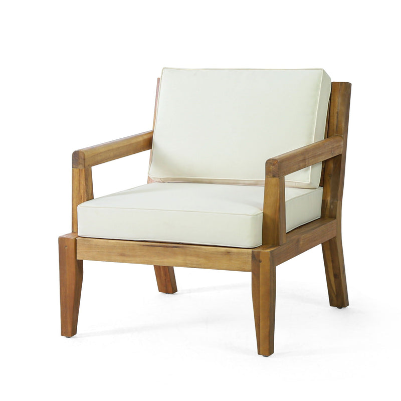 Outdoor Club Chair With Cushions - Beige by HouseOfZazla