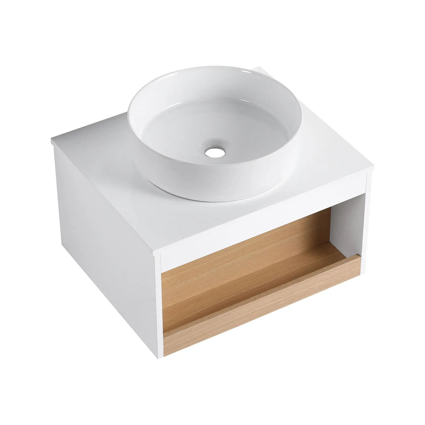 Floating Bathroom Vanity With Glossy Round Vessel Sink by HouseOfZazla