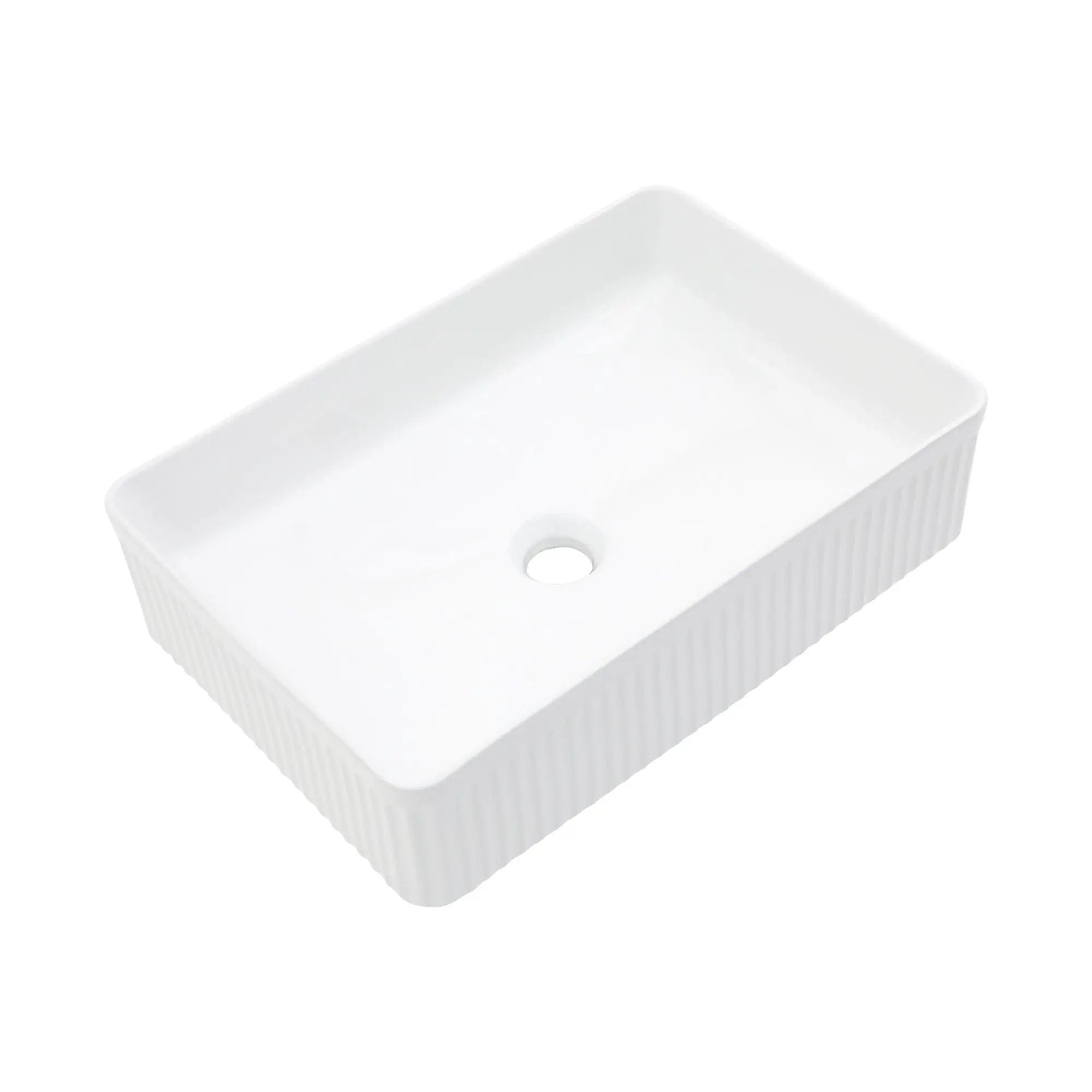 Modern Ceramic Rectangular Vessel Bathroom Sink by HouseOfZazla