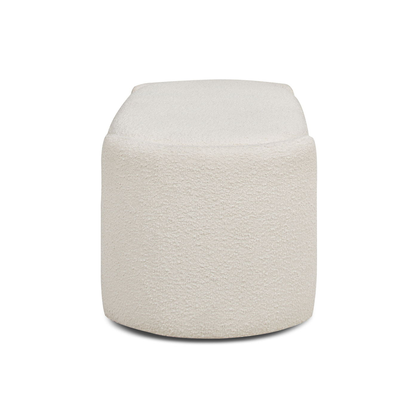 Fuji - Oval Storage Bench, Upholstered - Ivory White by HouseOfZazla