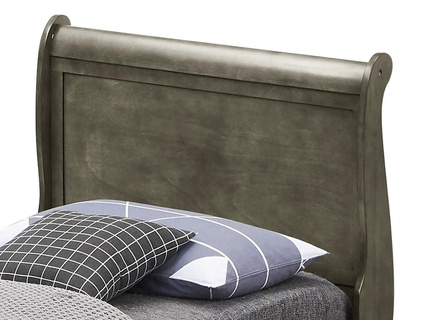 Upholstered Panel Sleigh Bed Design by HouseOfZazla