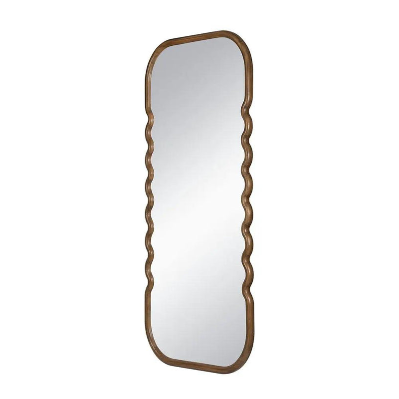 Oversized Wooden Floor Mirror With Unique Frame - Brown by Unique Piece Furniture