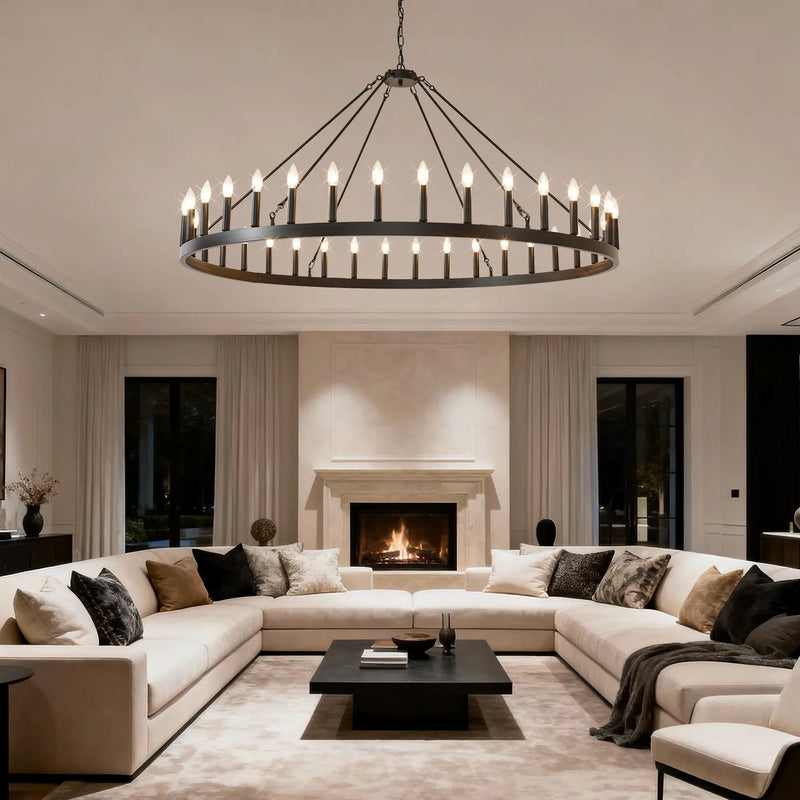 59.1 Inch 36-Light Wagon Wheel Chandelier by HouseOfZazla