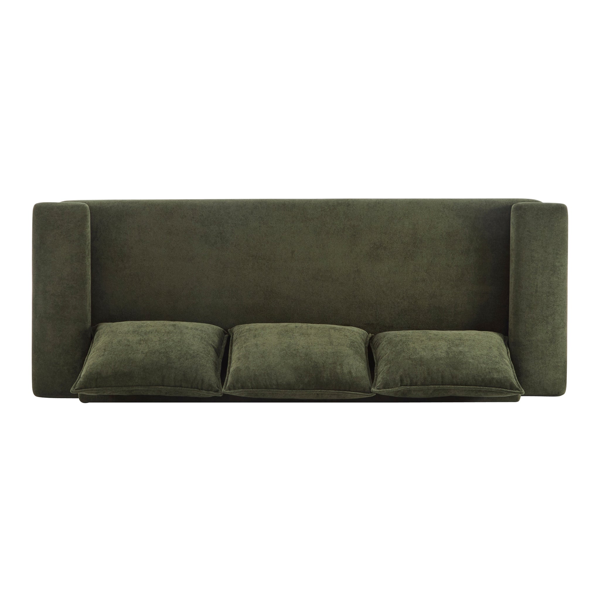 Algora 84.5 in. 3 Seater Modern Upholstered Velvet Sofa, Moss by HouseOfZazla