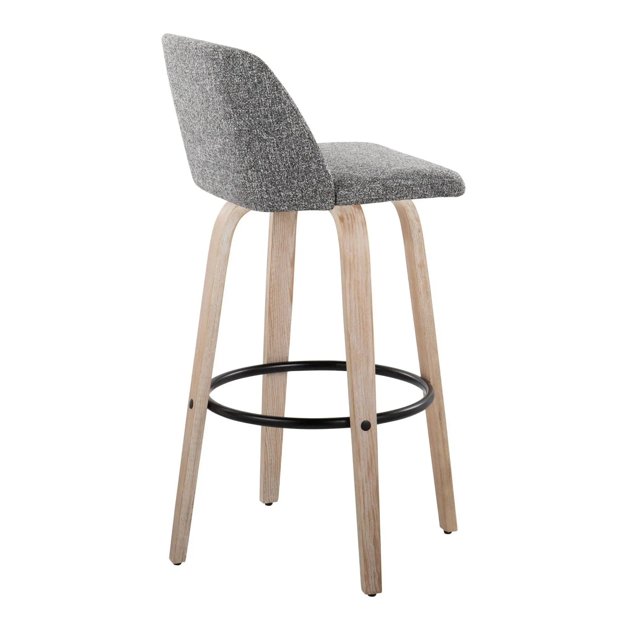 Toriano - Mid-Century Modern Fixed Height BarStool With Round Footrest (Set of 2) by Unique Piece Furniture
