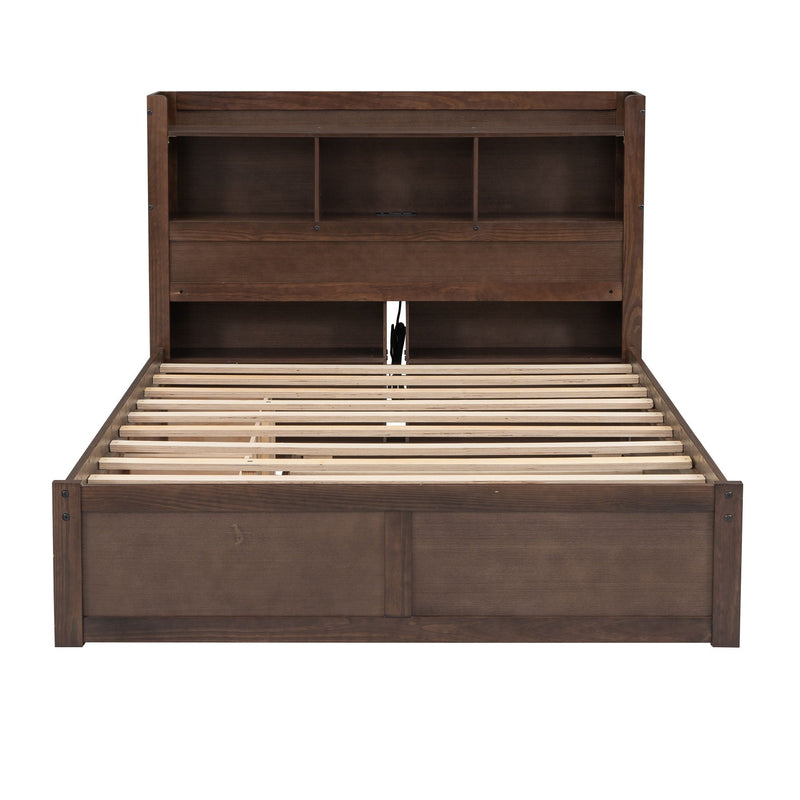 Storage Platform Bed With Pull Out Shelves, Trundle, And 2 Drawers by HouseOfZazla