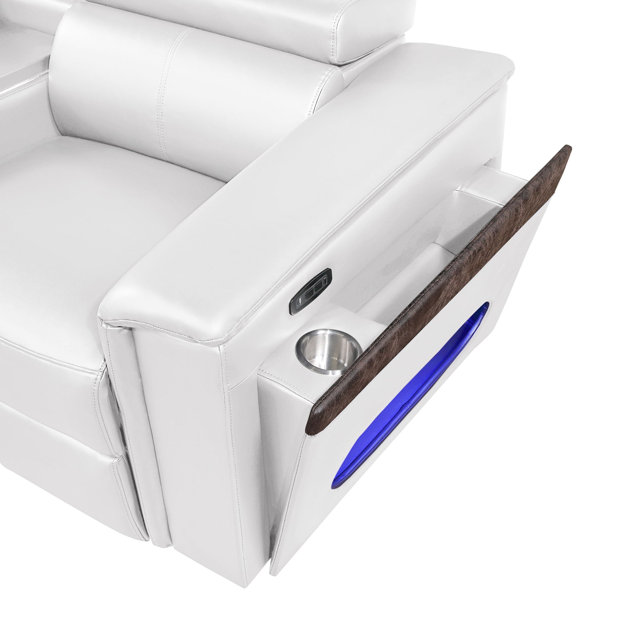 Nova - Sectional With Bluetooth Speaker, LED And Lifting Wine Cabinet by HouseOfZazla