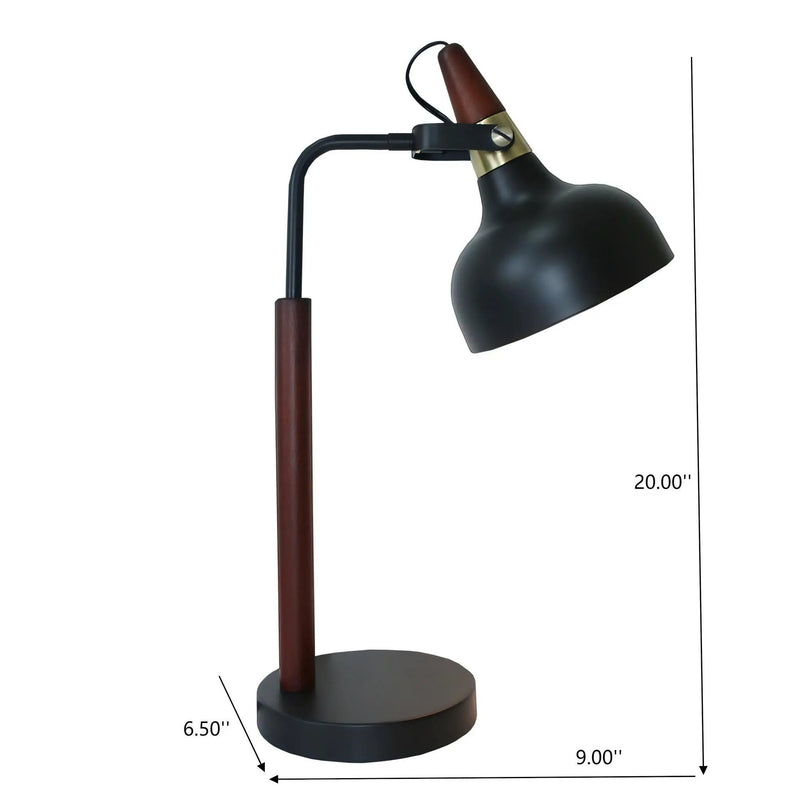 Glowlite - Table Lamp With Cone Shade - Black by HouseOfZazla