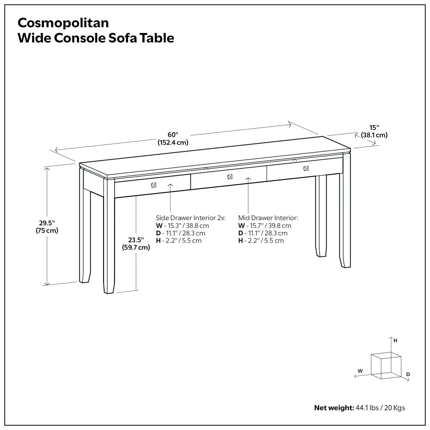 Cosmopolitan - Wide Console Sofa Table - Mahogany Brown by Unique Piece Furniture