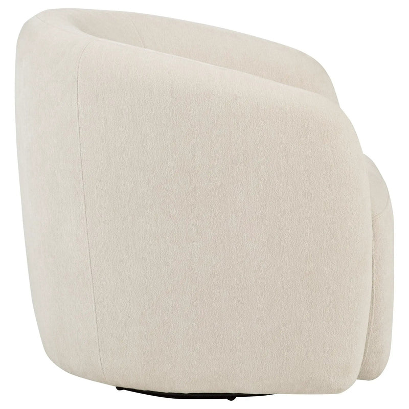 Gerley Faux Sherpa Chenille Upholstered Swivel Accent Chair Beige by Unique Piece Furniture