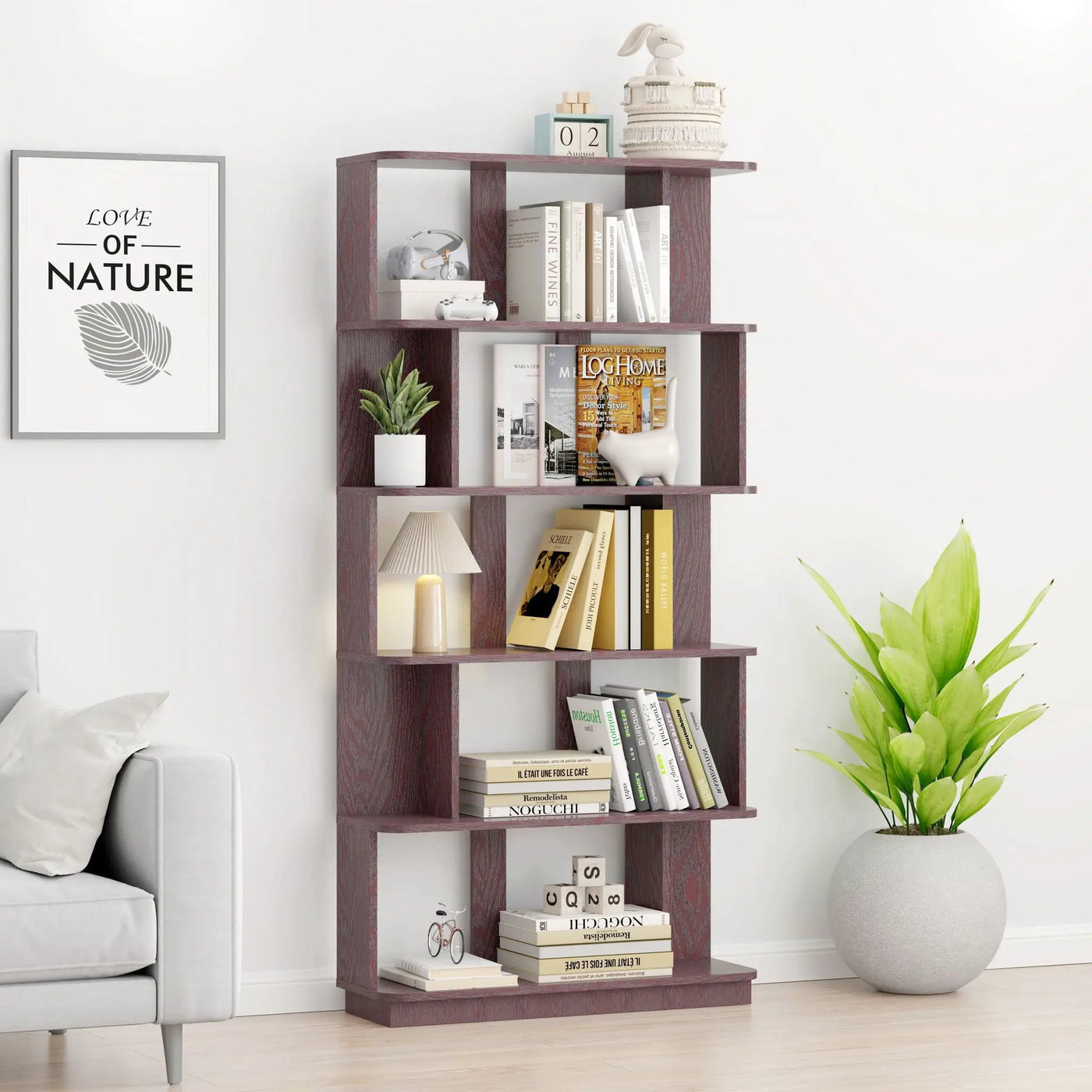 Modern 5 Tier Open Storage Bookcase by HouseOfZazla