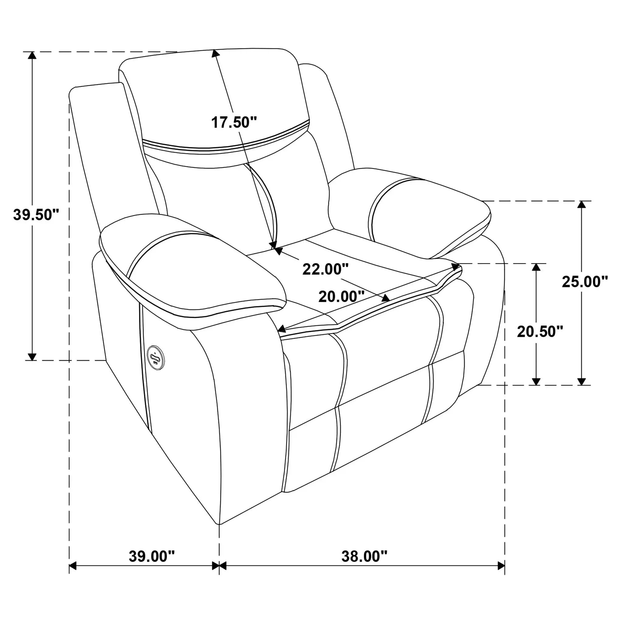 Salerno - Power Recliner Chair With USB Charging by Unique Piece Furniture