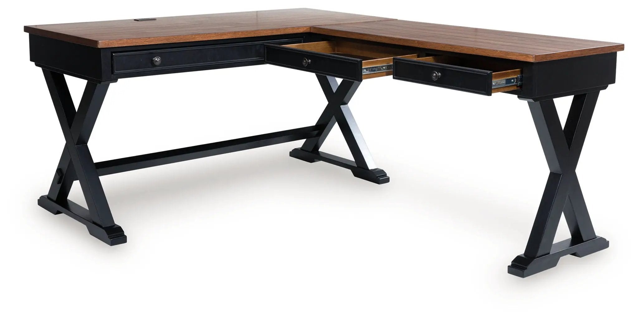 Wildenauer - Home Office Desk And Return - Brown / Black by Unique Piece Furniture
