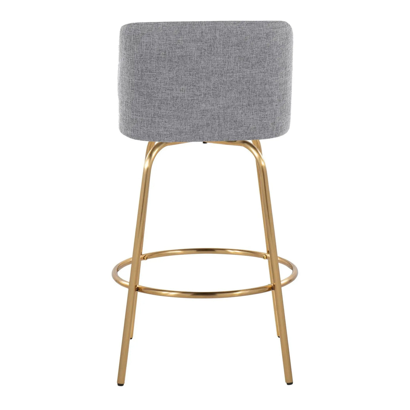 Toriano - Contemporary, Fixed Height Counter Stool With Swivel With Round Footrest (Set of 2) by HouseOfZazla