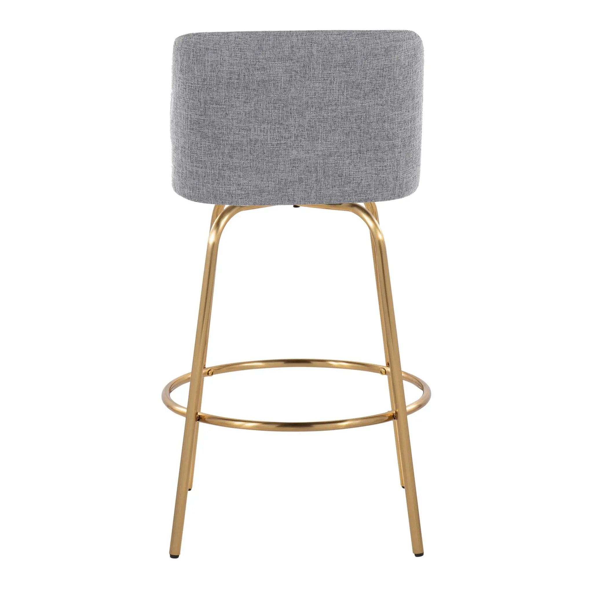 Toriano - Contemporary, Fixed Height Counter Stool With Swivel With Round Footrest (Set of 2) by HouseOfZazla