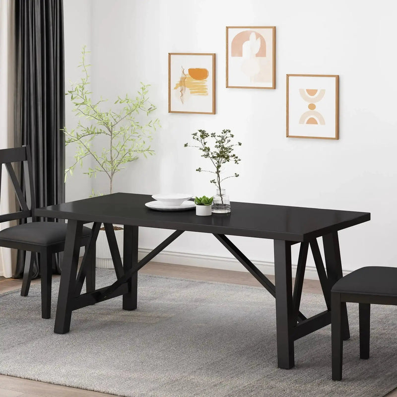 Farmhouse Style Dining Table With Wood-Like Top by HouseOfZazla