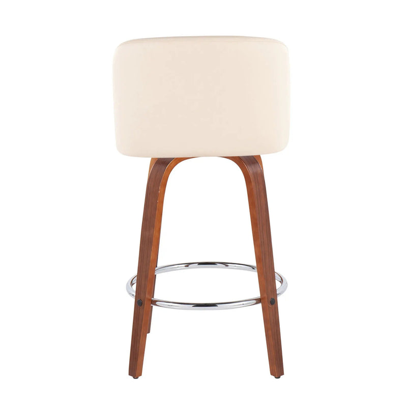 Toriano - Mid-Century Modern Fixed Height Counter Stool With Round Footrest (Set of 2) by Unique Piece Furniture