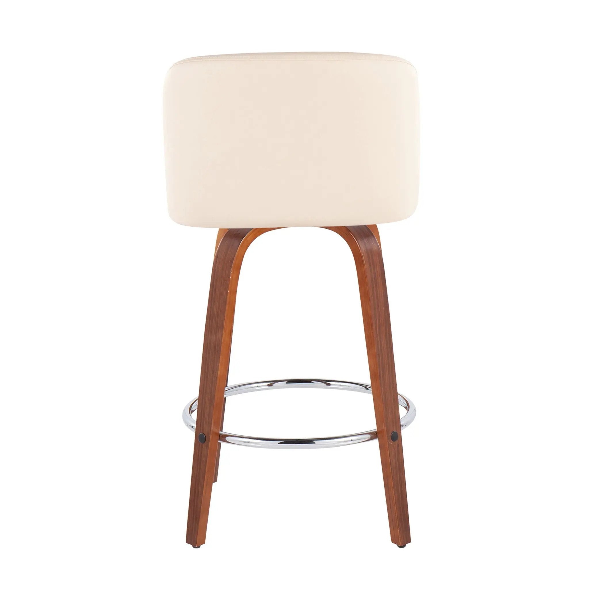 Toriano - Mid-Century Modern Fixed Height Counter Stool With Round Footrest (Set of 2) by HouseOfZazla