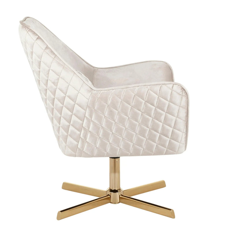 Diana - Contemporary Lounge Chair - Gold / Cream by Unique Piece Furniture