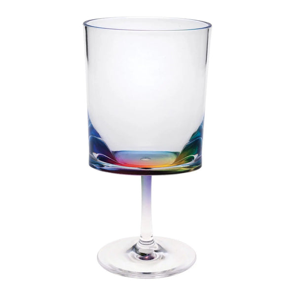 Halo Leadingware Oval Plastic Wine Glasses (Set of 4), Unbreakable Bpa Free Acrylic, 12Oz - Clear