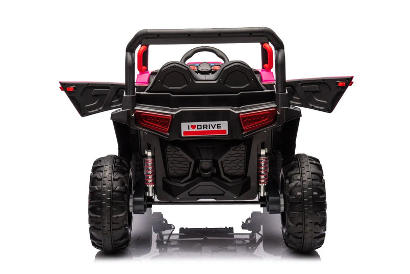 12V7A*1 30W*4 Four-Wheel Drive Seat One Button Start, Forward And Backward, High And Low Speed, Music, Front Light, Power Display, Two Doors Can Open, 2.4G R / C, Seat Belt Four Wheel Absorber by HouseOfZazla