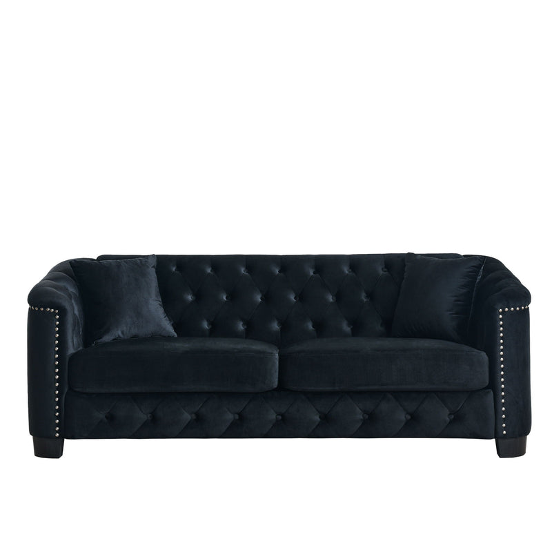 Modern Chesterfield Sofa With Tufted Backrest For Living Room by HouseOfZazla