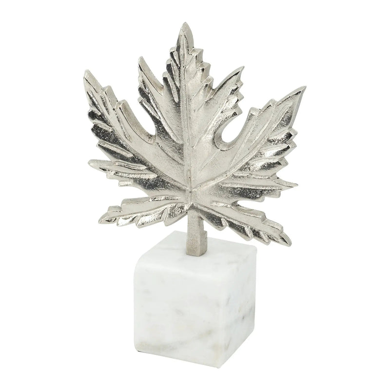 Aluminum Leaf Sculpture with Marble Base by HouseOfZazla