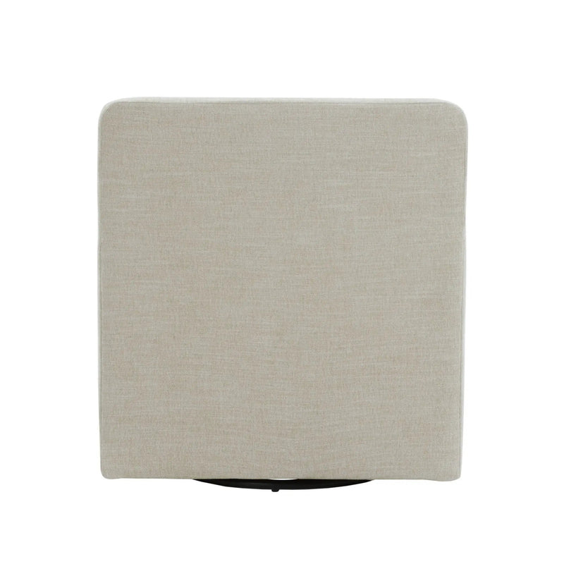 Tolland - Swivel Accent Chair With Antique Brass Nailhead Trim - Beige by HouseOfZazla