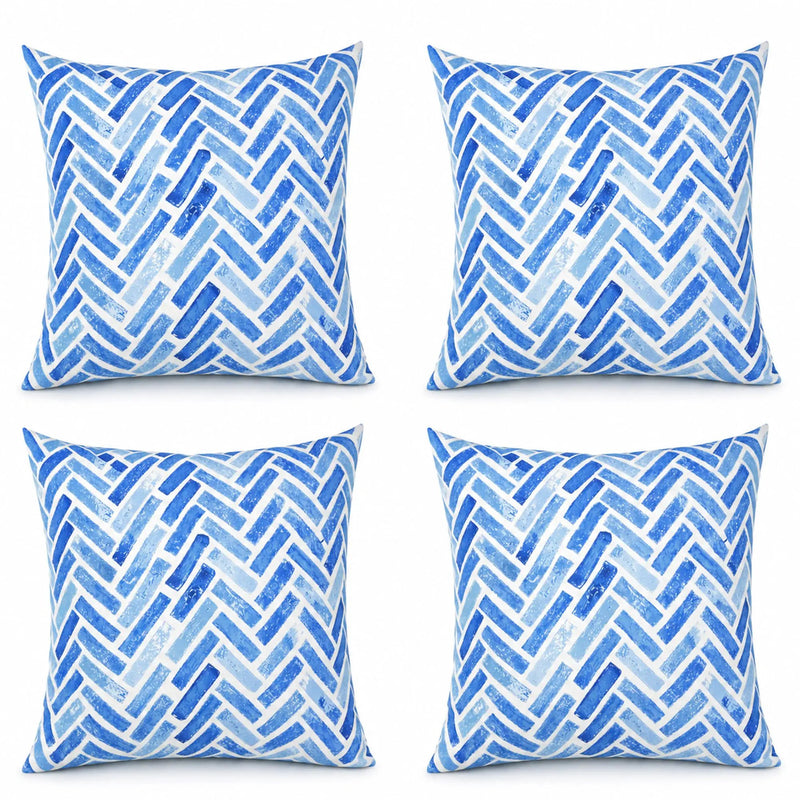 4 Pack Outdoor Pillow Covers - Water-Repellent Decorative Cushions