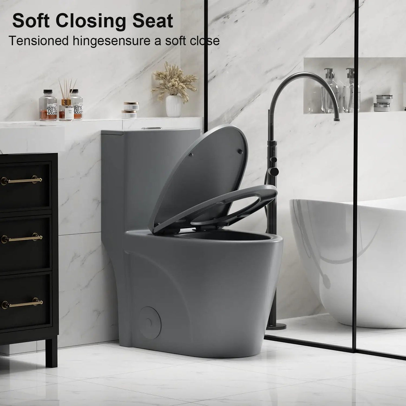 1 Piece Toilet With Tornado Flush, Dual Flush, And ADA Height Comfort Chair by HouseOfZazla