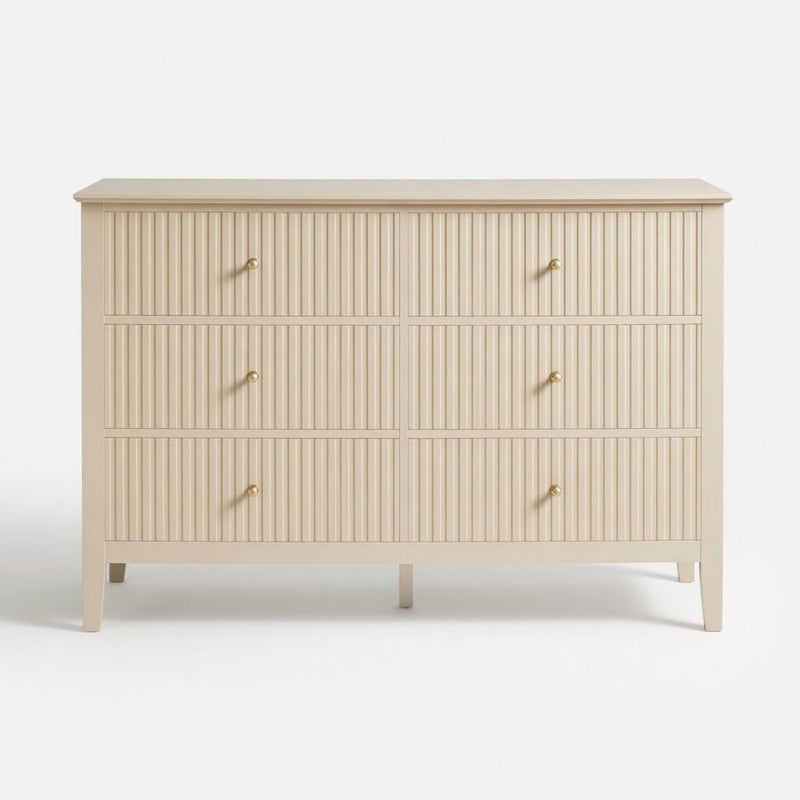 Modern 6 Drawer Fluted Dresser by HouseOfZazla